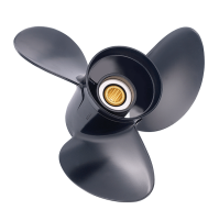 Amita 3 Aluminum Boat propeller for BRP, Johnson, Evinrude and OMC Stern Drive - 3 Blades - 40-75 HP - Small 3-3/8" Gear case - 13 Tooth Spline & Thru Hub Exhaust - 2311-130-XX - Solas